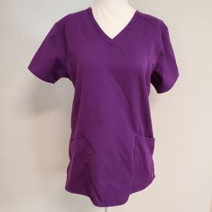 Made 2 Love Purple Scrub Top Size S